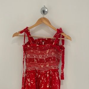 Free people floral wide-legged romper, almost new